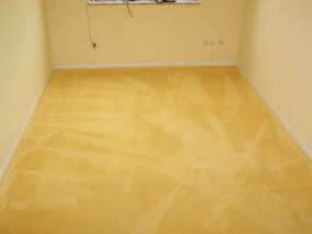 Sieht aus wie neu, ist er aber nicht. Dieser Teppichboden in einer privaten Wohnung in Teltow wurde gründlich gereingt. Er hatte starke Gebrauchsspuren.