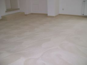 Ein gereinigter Velours Teppichboden in einer Wohnung (privater Haushalt)