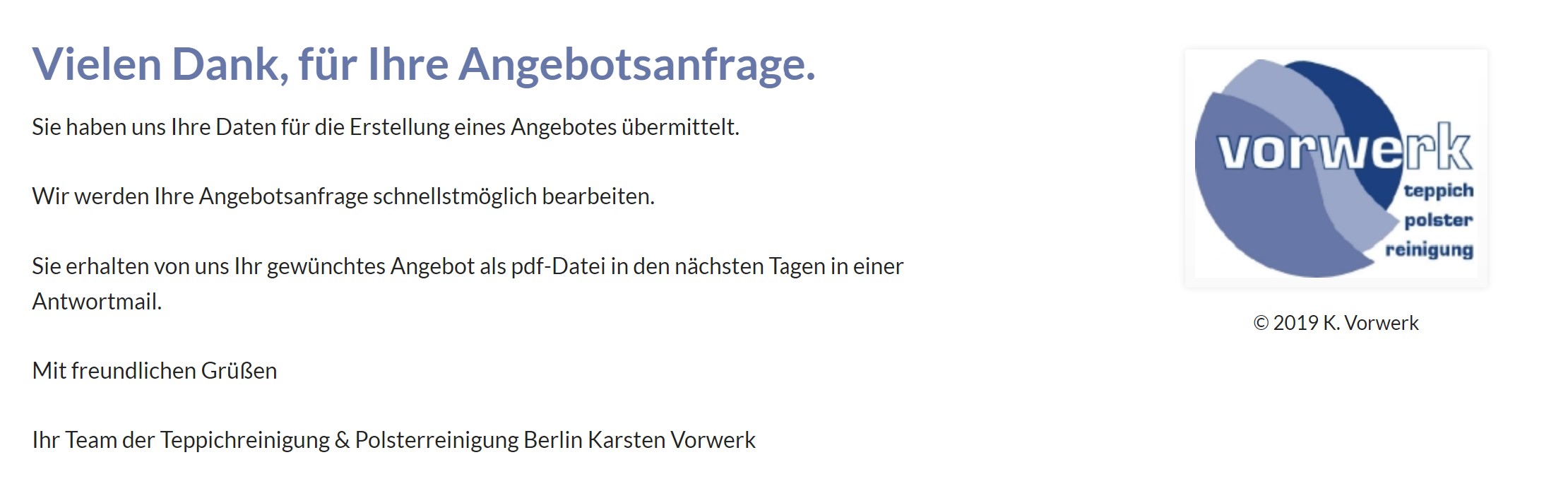 Grafik Bestätigung Angebotsanfrage